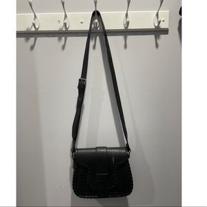 Black saddle crossbody bag